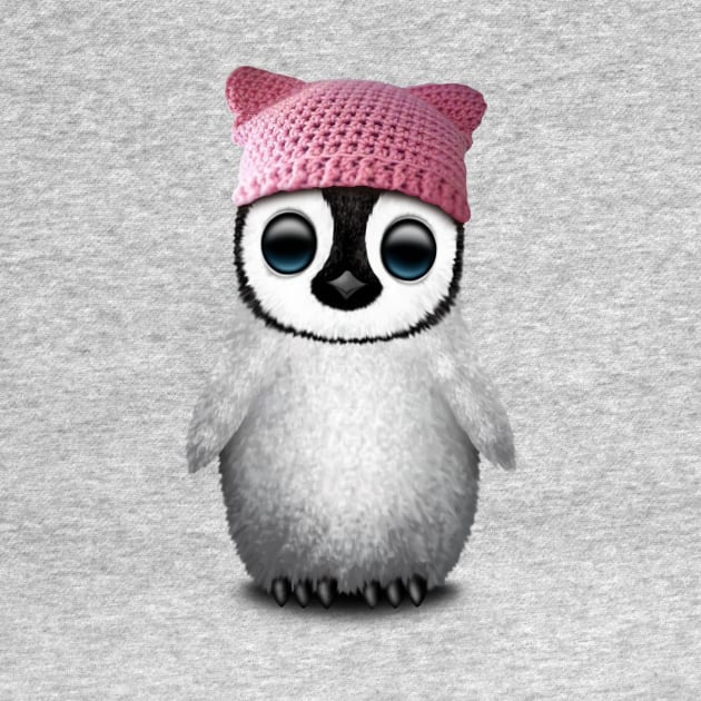 Cute Baby Penguin Wearing Pussy Hat by jeffbartels